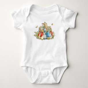Classic Bunny in blue jacket Baby Bodysuit
