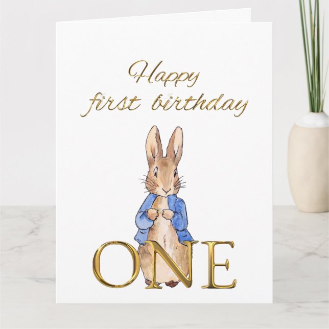 Classic Bunny in blue jacket Card (Front)