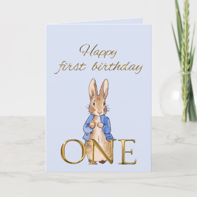 Classic Bunny in blue jacket Card (Front)