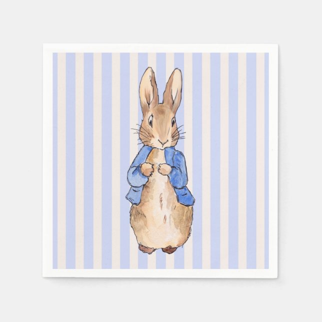 Classic bunny in blue jacket napkins (Front)