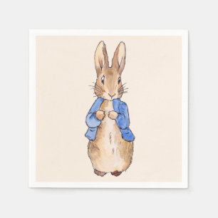 Classic bunny in blue jacket napkins