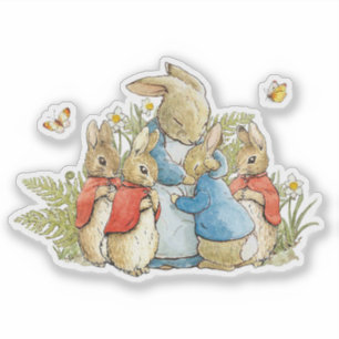 Classic Bunny in blue jacket Sticker