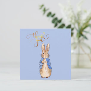 Classic bunny in blue jacket Thank you Card