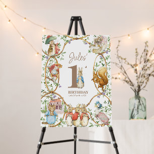 Classic Bunny Rabbit Birthday Welcome Sign