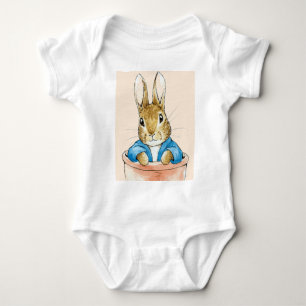 Classic bunny rabbit blue jacket baby bodysuit