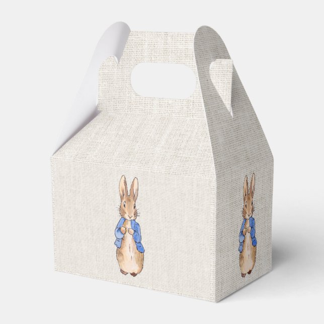 Classic bunny rabbit blue jacket favor boxes (Front Side)