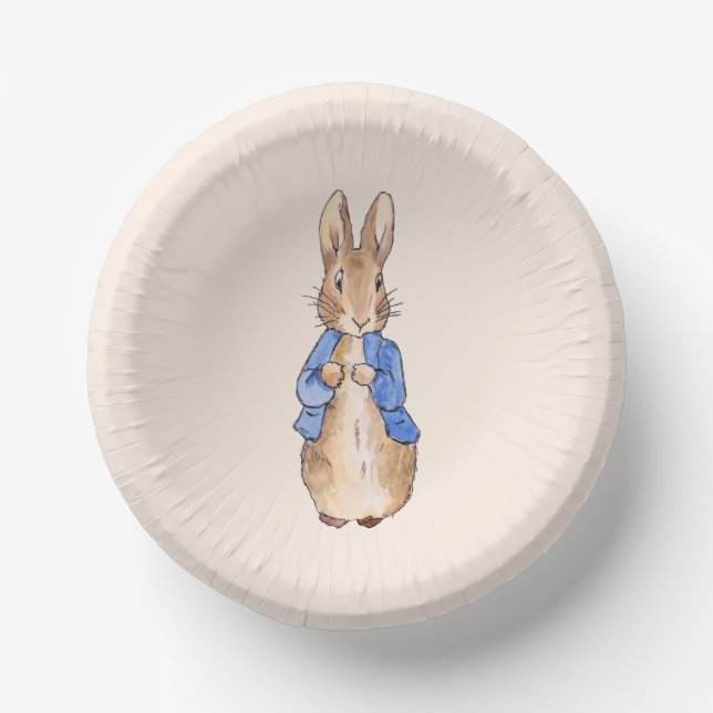 Classic bunny rabbit blue jacket paper bowls (Front)