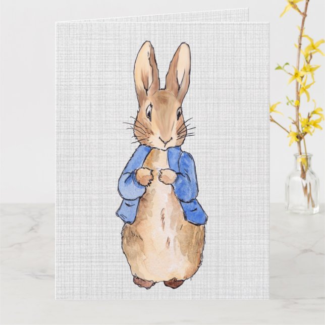 Classic Bunny Rabbit Card (Yellow Flower)