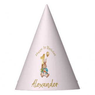 Classic Bunny rabbit First Birthday Party Hat
