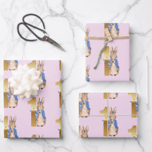 Classic Bunny rabbit First Birthday Wrapping Paper Sheets