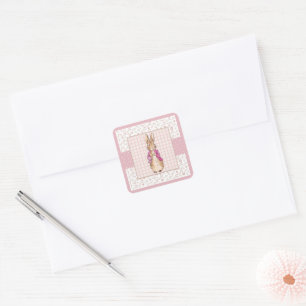 Classic Bunny Rabbit in pink jacket Square Sticker