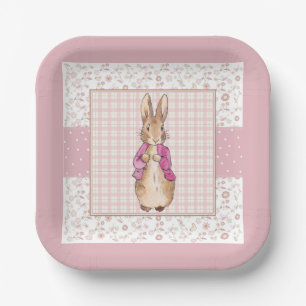 Classic bunny rabbit pink jacket paper plates