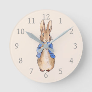 Classic Bunny Rabbit Round Clock