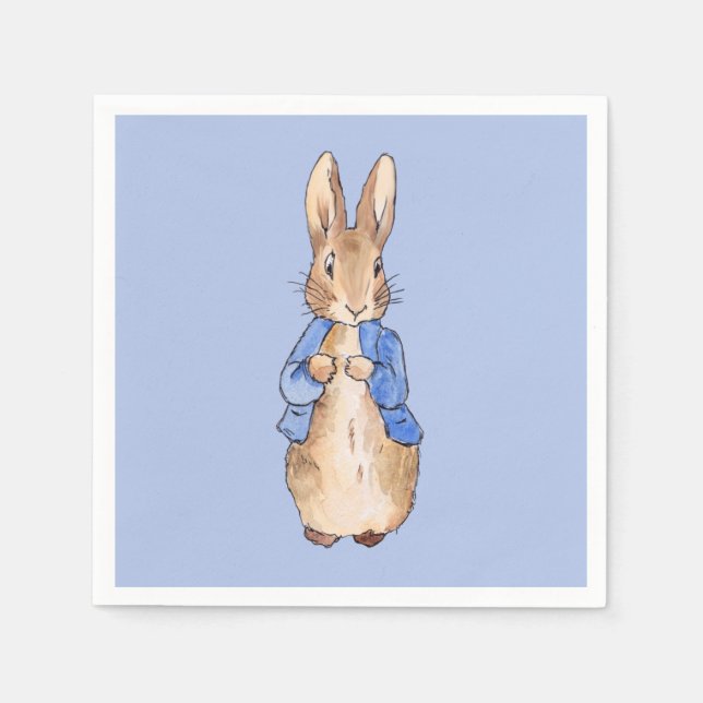 Classic bunny rabbit wearing blue jacket napkins (Front)