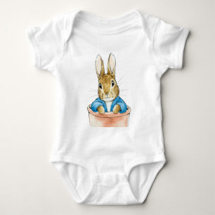 Classic bunny Sitting in a Plant Pot    Baby Bodysuit