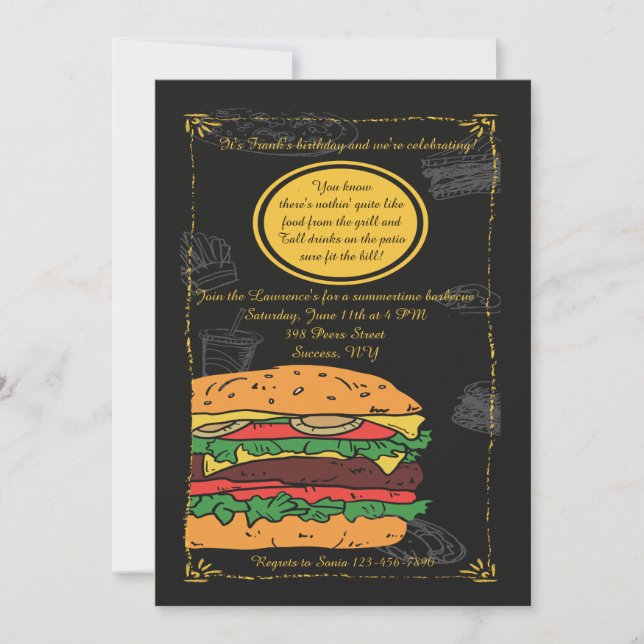 Classic Burger BBQ Invitation (Front)