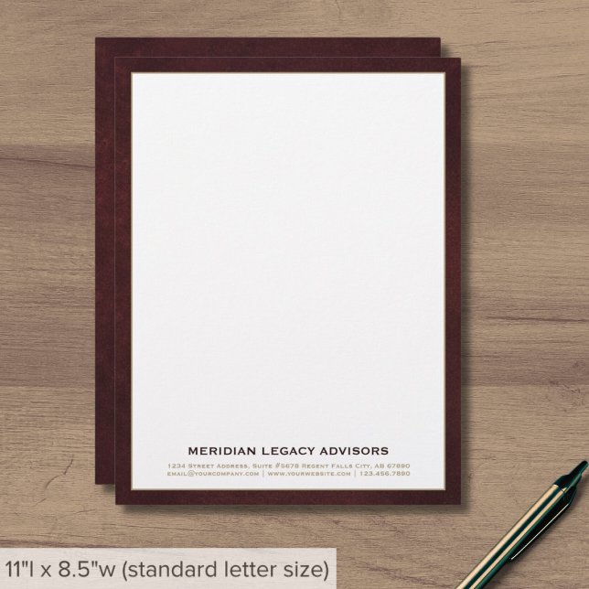 Classic Burgundy and Gold Business Letterhead (Creator Uploaded)