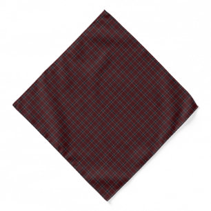 Classic Burgundy and Navy Blue Tartan Plaid Bandana