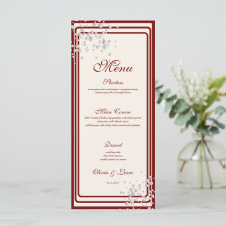Classic Burgundy and Pearl Royal Wedding Menu