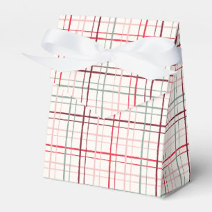 Classic Burgundy and Sage Plaid Birthday Favor Boxes
