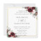 Classic Burgundy Blush Floral Gold Wedding Square