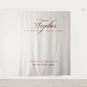 Classic Burgundy Calligraphy Wedding Backdrops