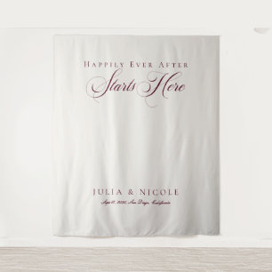 Classic Burgundy Calligraphy Wedding Backdrops