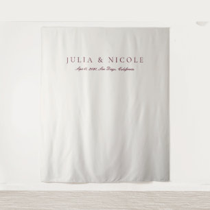 Classic Burgundy Calligraphy Wedding Backdrops