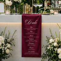 Classic Burgundy Calligraphy Wedding Drink Bar