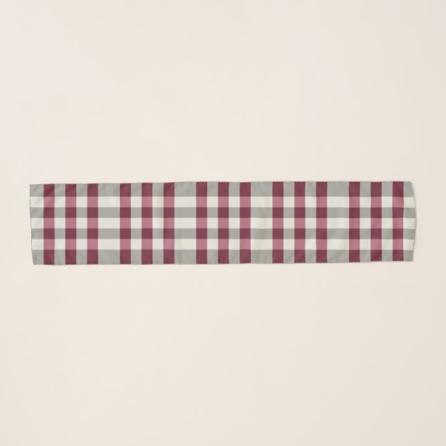 Classic Burgundy Color Combinations Chiffon Scarf (Front (Horizontal))