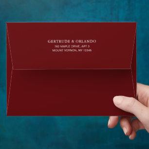 Classic Burgundy Elegant Wedding Envelope
