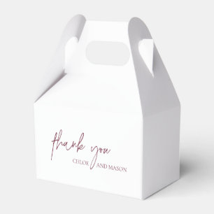 Classic Burgundy Elegant Wedding Favor Boxes