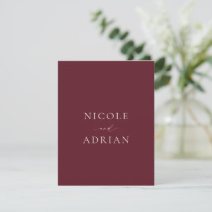 Classic Burgundy Elegant Wedding Thank You Card