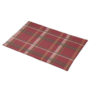 Classic Burgundy Forest Plaid Aesthetic Cloth Placemat