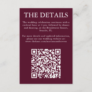 Classic Burgundy Monogram Enclosure Card