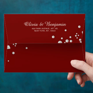 Classic Burgundy Pearl Royal Wedding Envelope