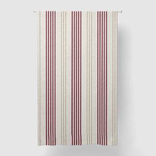Classic Burgundy Red Ticking Stripe Pattern Blackout Curtains