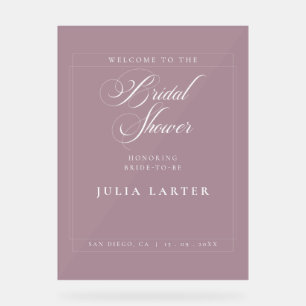 Classic Burgundy Red Wedding Bridal Shower Acrylic Sign