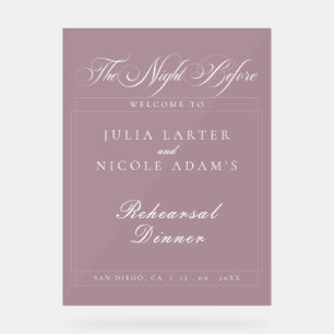 Classic Burgundy Red Wedding Rehearsal Dinner Sign