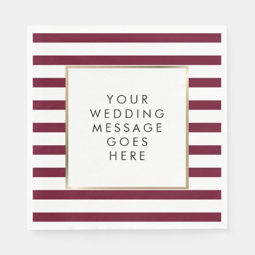 Classic Burgundy Stripe Wedding Napkins