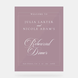 Classic Burgundy Wedding Rehearsal Dinner Sign