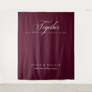 Classic Burgundy Wedding Welcome Backdrops Banner