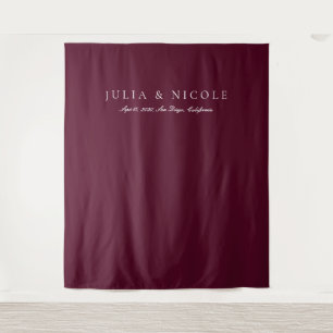 Classic Burgundy Wedding Welcome Backdrops Banner