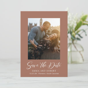 Classic Burnt Orange Photo Elegant Wedding Save The Date