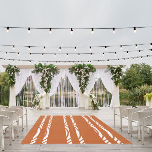Classic Burnt Orange with Stripes Rug