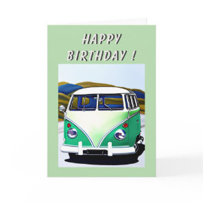 Classic Bus Birthday Card