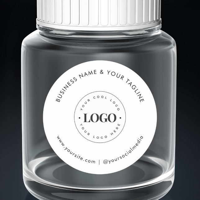 Classic Business Company Custom Logo Social Media  Round Sticker (Creator Uploaded)