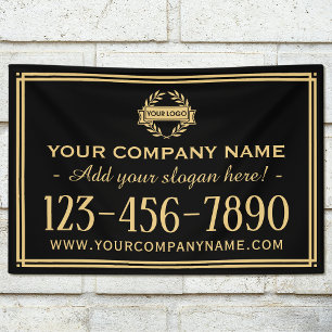 Classic Business Logo Vintage Sign Black Banner