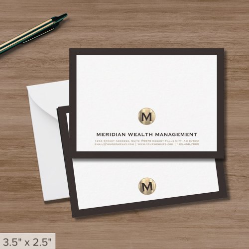 Classic Business Monogram Note Cards