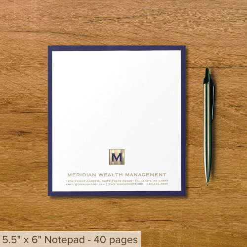 Classic Business Notepad with Company Monogram